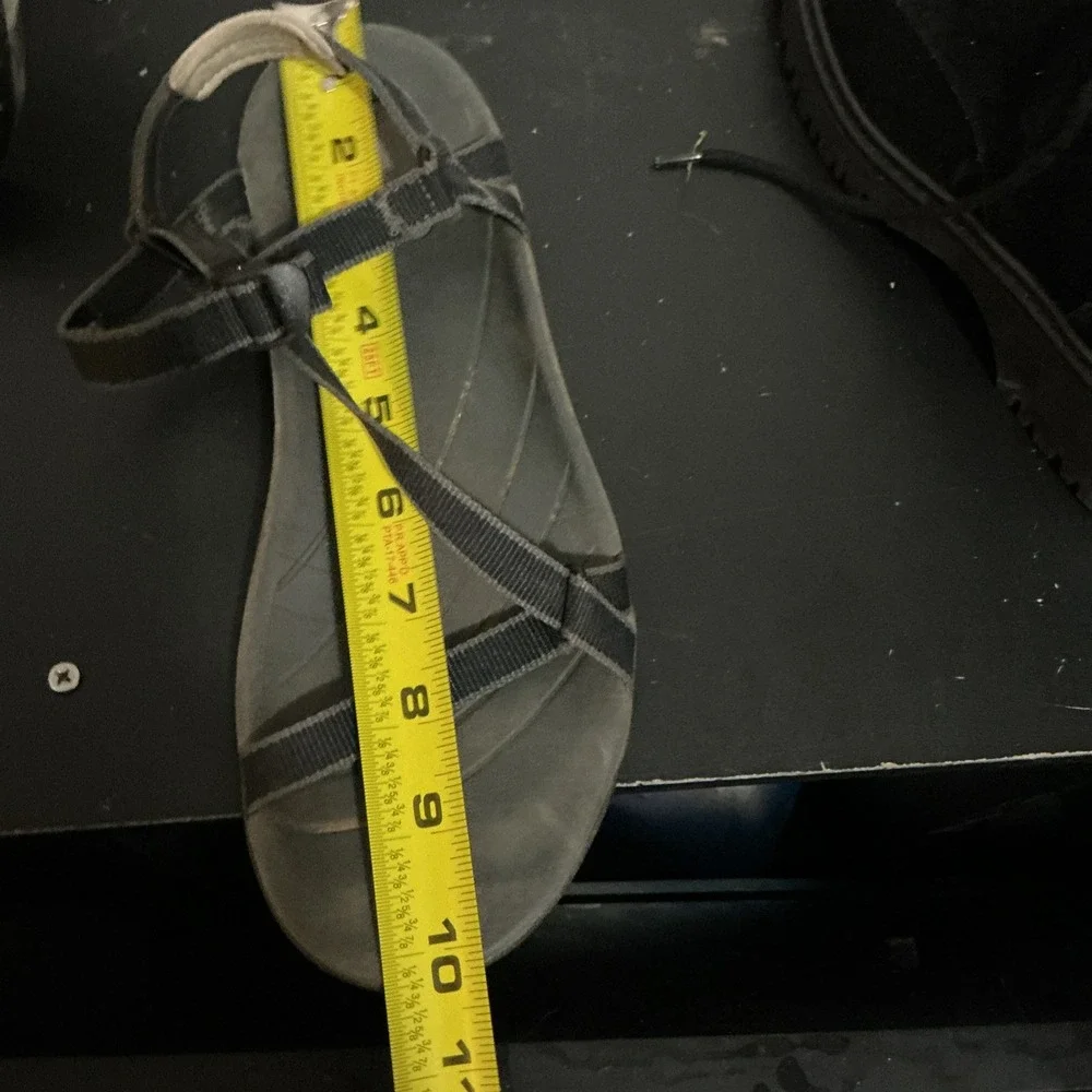 Teva Zirra Shoc Pad Black Ankle Strap Hiking Sandals Womens 10.25 Inch Insole